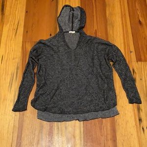 Eileen Fisher gray hooded top. Sz M